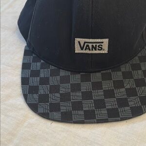 Vans Black and Gray Checkered Cap